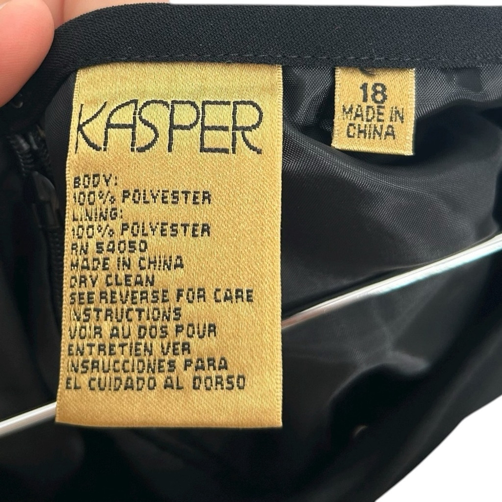 Kasper 3 Piece Long Black Skirt Gold Embroidered Dress Suit Ensemble Vintage 18 - Picture 15 of 15